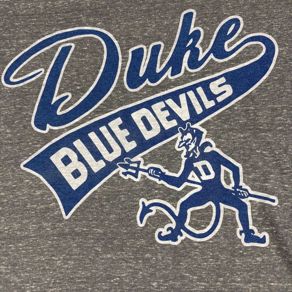 Duke Blue Devils Mens XL Gray T Shirt Retro Mascot Graphic NCAA Basketball